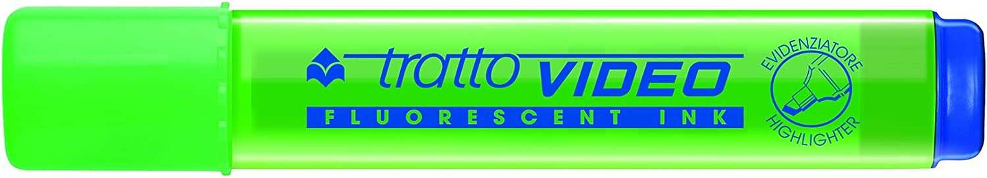 Tratto Video Marcador Fluorescente - Punta Biselada - Tinta Base de Agua - Secado Rapido - Color Verde Fluorescente 1