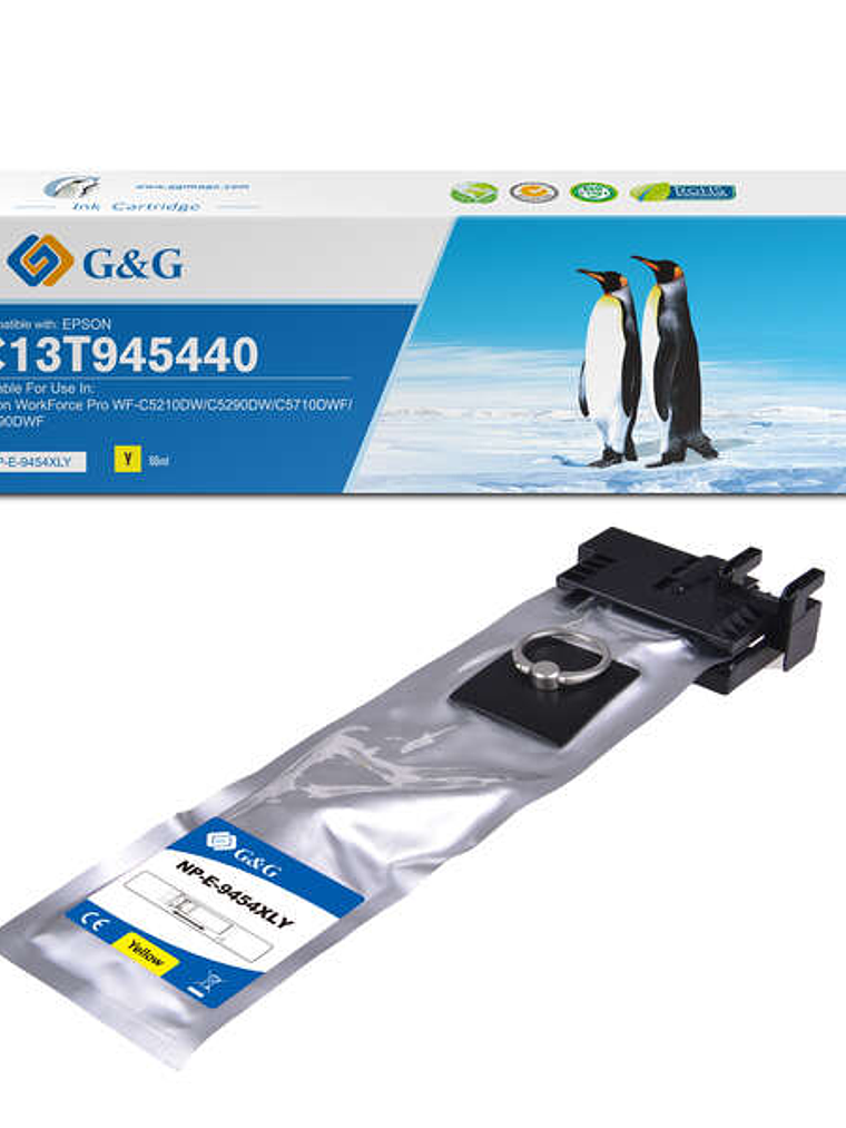 G&G Epson T9454 Amarillo Cartucho de Tinta Pigmentada Generico - Reemplaza C13T945440 1