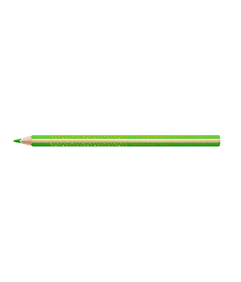 Staedtler Jumbo Noris 128 Lapiz Triangular de Color - Mina de 4mm - Resistencia a la Rotura - Diseño Ergonomico - Color Verde Claro