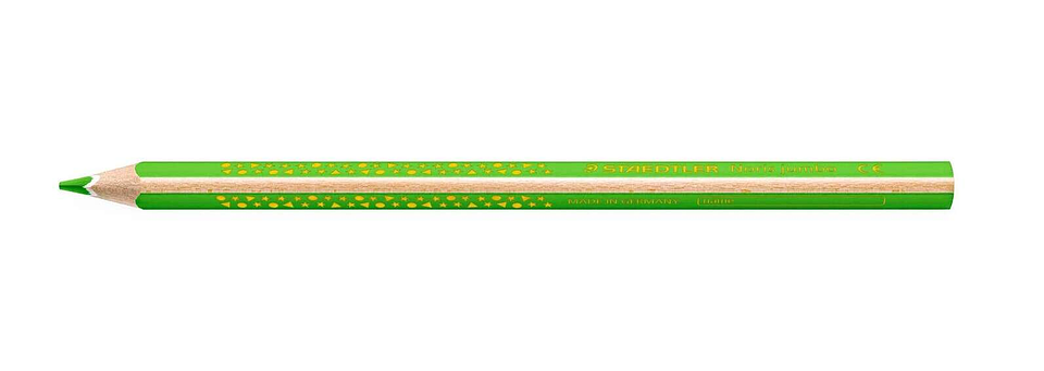 Staedtler Jumbo Noris 128 Lapiz Triangular de Color - Mina de 4mm - Resistencia a la Rotura - Diseño Ergonomico - Color Verde Claro 1