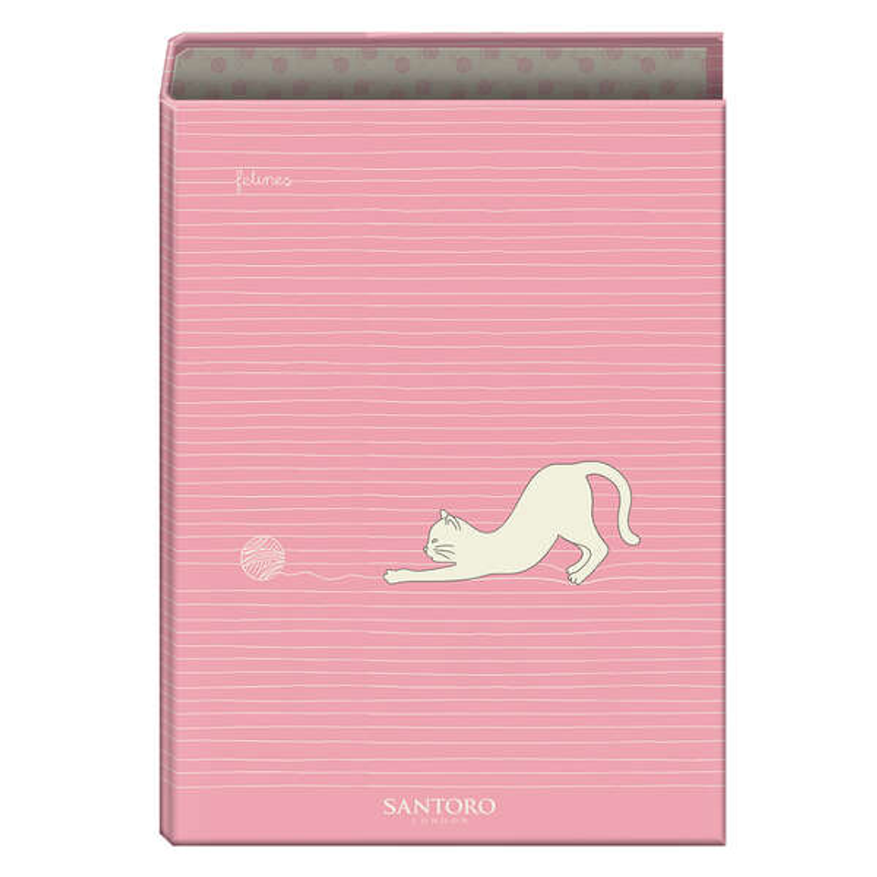 Dohe Santoro Felines Carpeta de 4 Anillas Formato Folio - Cubierta de Carton Forrado - Anillas Niqueladas de 40mm 1