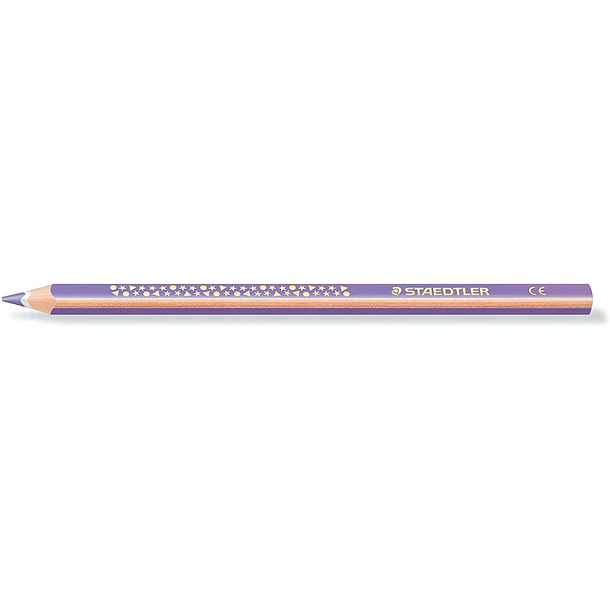 Staedtler Jumbo Noris 128 Lapiz Triangular de Color - Mina de 4mm - Resistencia a la Rotura - Diseño Ergonomico - Color Violeta