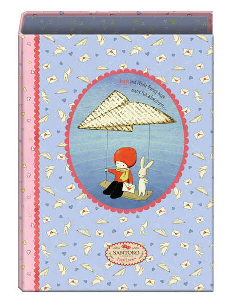 Dohe Santoro Poppi Loves Messenger Carpeta de 4 Anillas Formato Folio - Cubierta de Carton Forrado - Anillas Niqueladas de 40mm 1