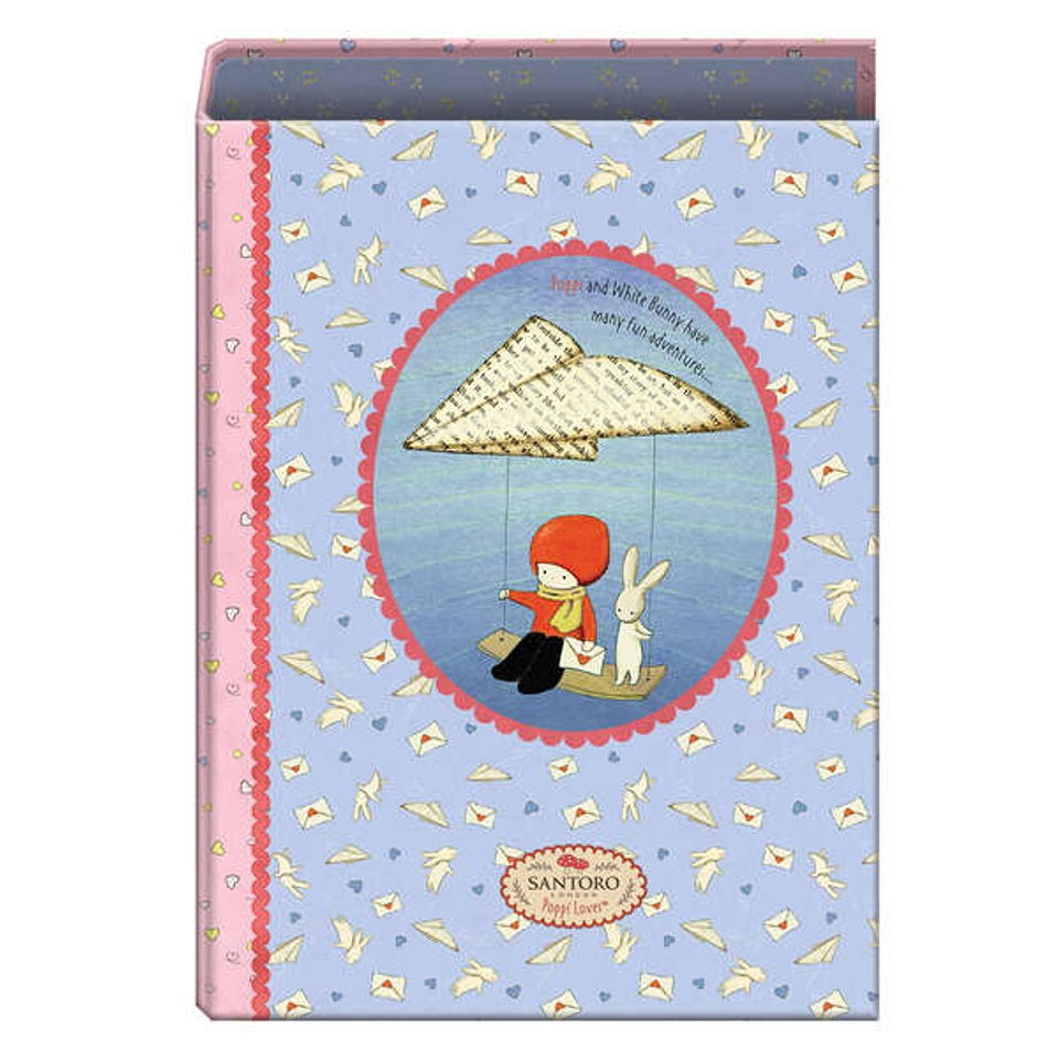 Dohe Santoro Poppi Loves Messenger Carpeta de 4 Anillas Formato Folio - Cubierta de Carton Forrado - Anillas Niqueladas de 40mm 1