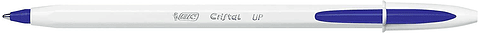 Bic Cristal Up Boligrafo de Bola - Punta de 1.2mm - Tinta con Base de Aceite - Cuerpo Blanco - Color Azul