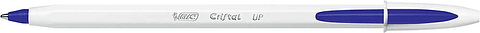 Bic Cristal Up Boligrafo de Bola - Punta de 1.2mm - Tinta con Base de Aceite - Cuerpo Blanco - Color Azul