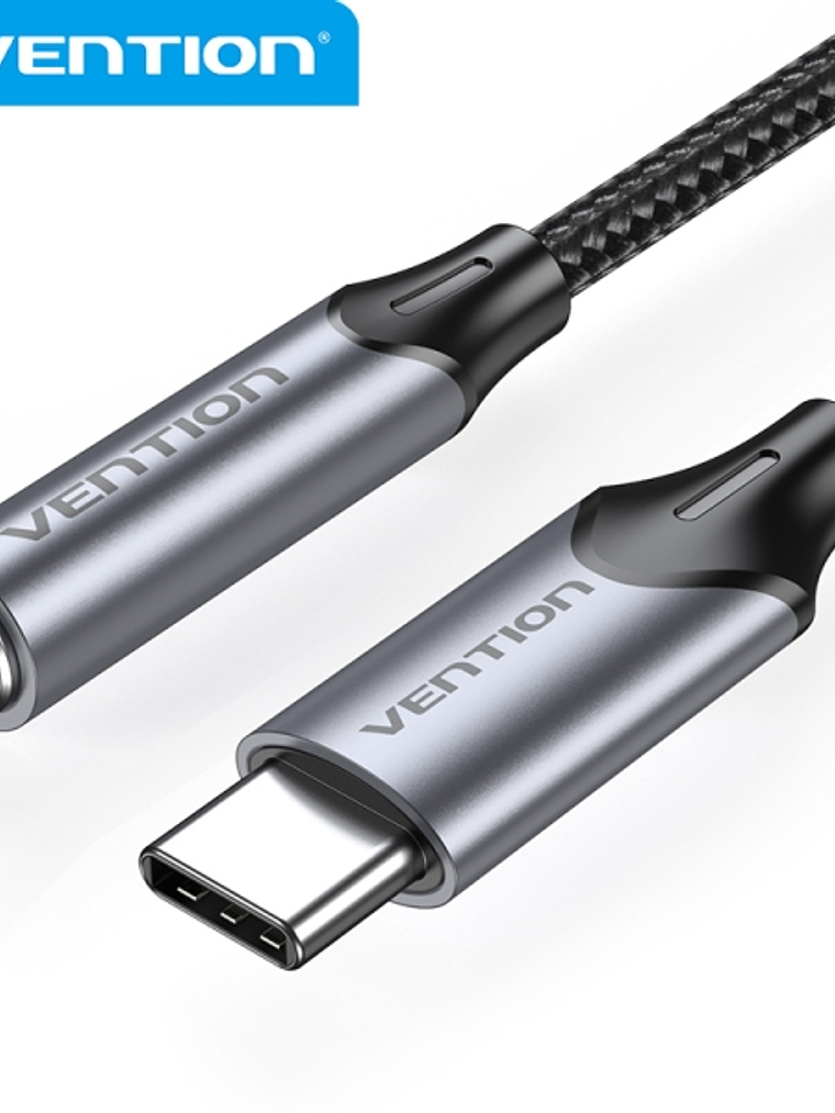 Vention USB-C a Jack 3.5mm DAC 5 - Sonido Alta Fidelidad - Chip Audio Profesional - Compatibilidad Universal - Color Gris 1