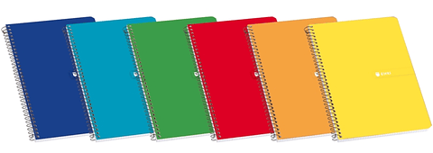 Enri Fº Tapa Dura Cuaderno Espiral Pauta 3 con Margen - 80 Hojas - Tapa Dura Resistente - Pauta 3 con Margen - Espiral para Mayor Comodidad - Colores