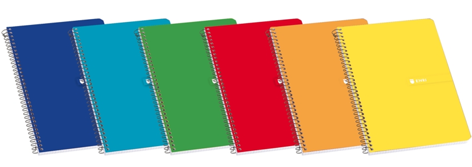 Enri Fº Tapa Dura Cuaderno Espiral Pauta 3 con Margen - 80 Hojas - Tapa Dura Resistente - Pauta 3 con Margen - Espiral para Mayor Comodidad - Colores 1