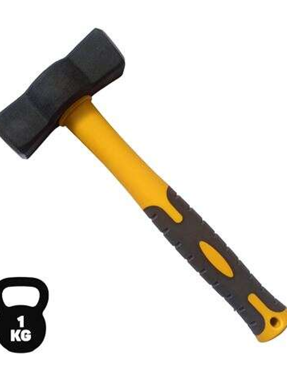 Blim Martillo de Acero al Carbono Forjado - Cabeza de 1 Kg - Superficie Templada - Mango de Fibra de Vidrio - Forma Ergonomica - Fijacion con Resina 1