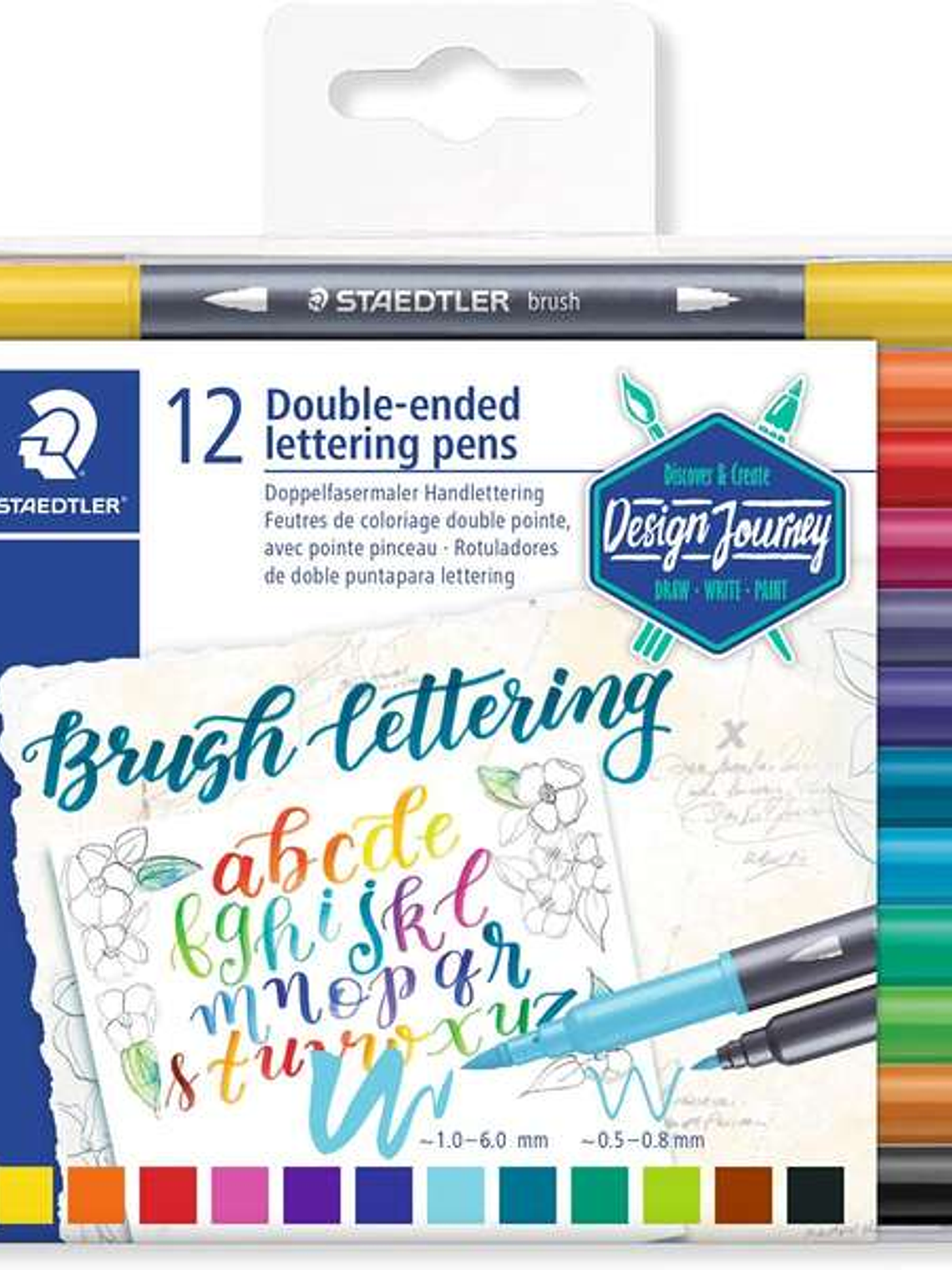 Staedtler 3004 Pack de 12 Rotuladores de Doble Punta para Lettering - Colores Surtidos 1