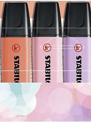 Stabilo Boss 70 Pastel Pack de 8 Marcadores Fluorescentes - Trazo entre 2 y 5mm - Recargable - Tinta con Base de Agua - Colores Surtidos