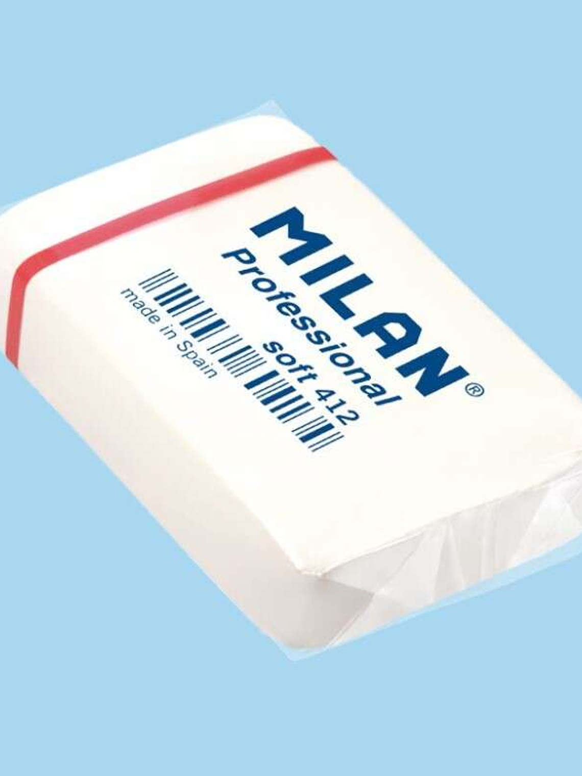 Milan Professional Soft 412 Goma de Borrar Rectangular - Miga de Pan - Caucho Sintetico - Envueltas Individualmente - Color Blanco 1
