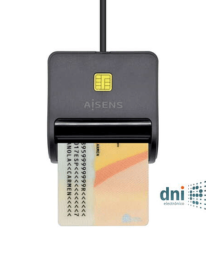Aisens Lector de Tarjeta Inteligente DNI - Color Negro