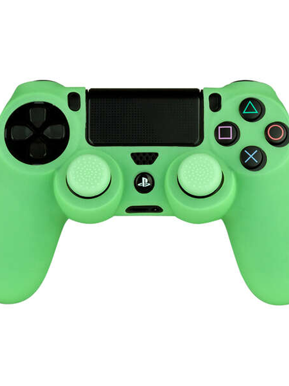 FR-TEC Funda Protectora + Grips Antideslizantes Glow in The Dark para Dualshock - Brilla en La Oscuridad - Color Verde 1