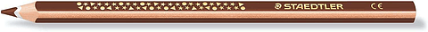 Staedtler Jumbo Noris 128 Lapiz Triangular de Color - Mina de 4mm - Resistencia a la Rotura - Diseño Ergonomico - Color Marrón