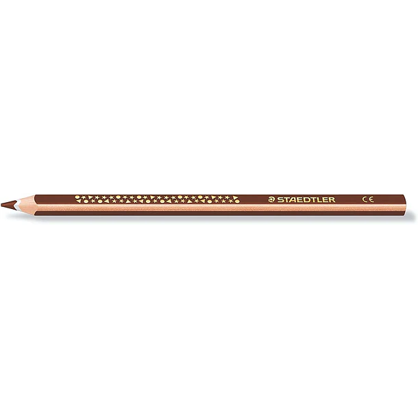 Staedtler Jumbo Noris 128 Lapiz Triangular de Color - Mina de 4mm - Resistencia a la Rotura - Diseño Ergonomico - Color Marrón