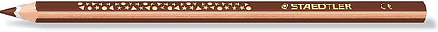 Staedtler Jumbo Noris 128 Lapiz Triangular de Color - Mina de 4mm - Resistencia a la Rotura - Diseño Ergonomico - Color Marrón