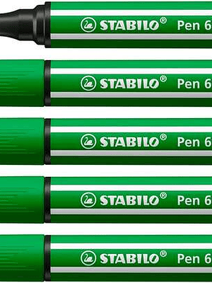 Stabilo Pen 68 MAX Rotulador - Punta de Fibra Biselada - Trazo entre 1-5mm aprox. - Tinta a Base de Agua - Color Verde