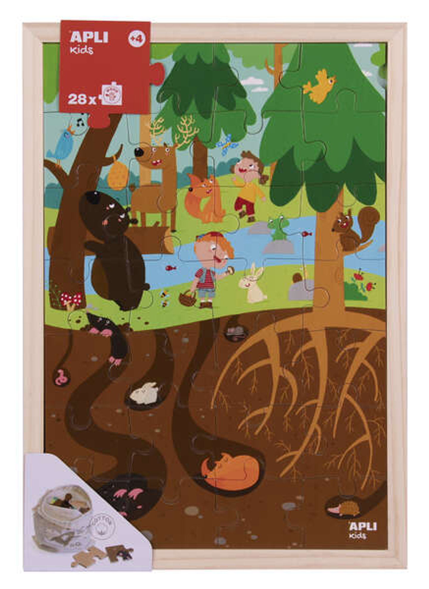 Apli Kids Puzle de Niveles el Bosque - 254x5x376 mm - Diseño Infantil y Colorido - Piezas Resistentes y Seguras - Mejora la Concentracion y la Percepc 1