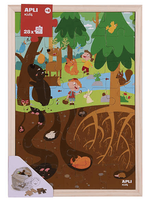 Apli Kids Puzle de Niveles el Bosque - 254x5x376 mm - Diseño Infantil y Colorido - Piezas Resistentes y Seguras - Mejora la Concentracion y la Percepc