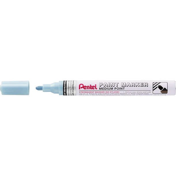 Pentel Paint Marker Marcador de Pintura - Punta Media 4.5mm - Permanente en todas las Superficies - Resistente a Luz y Agua - Cuerpo de Aluminio - Col