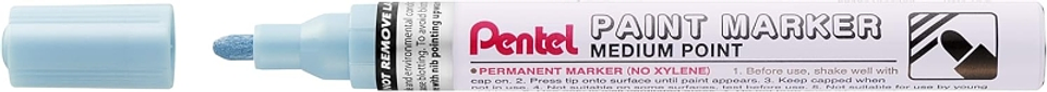 Pentel Paint Marker Marcador de Pintura - Punta Media 4.5mm - Permanente en todas las Superficies - Resistente a Luz y Agua - Cuerpo de Aluminio - Col 1