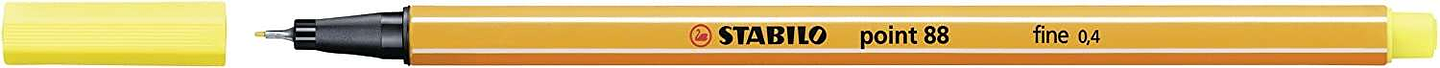 Stabilo Point 88 Rotulador de Punta Fina de Fibra - Trazo de 0.4 mm - Tinta con Base de Agua - Color Amarillo Limon 1
