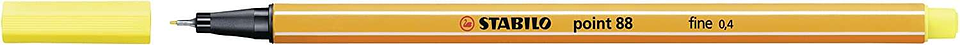 Stabilo Point 88 Rotulador de Punta Fina de Fibra - Trazo de 0.4 mm - Tinta con Base de Agua - Color Amarillo Limon 1