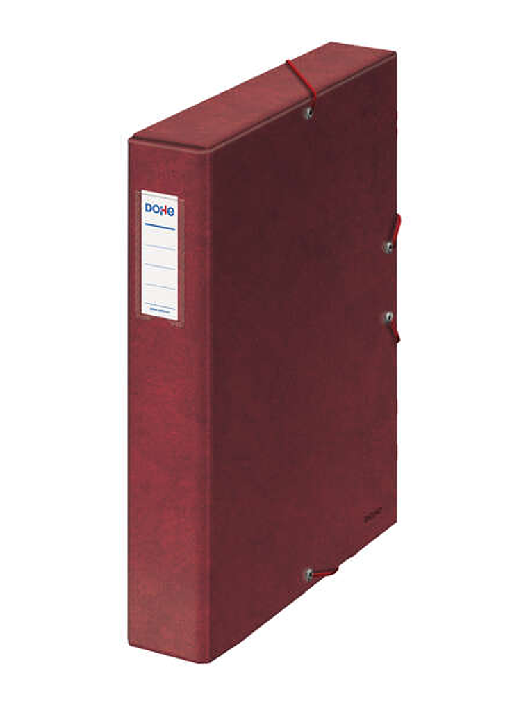 Dohe Caja para Proyectos Lomo 5cm - Carton Forrado con Papel Impreso y Plastificado - Cierre con Gomas - Color Rojo 1
