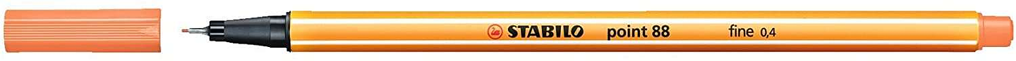 Stabilo Point 88 Rotulador de Punta Fina de Fibra - Trazo de 0.4 mm - Tinta con Base de Agua - Color Albaricoque 1
