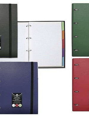 Bismark Carpeta de Anillas con Recambio de 100 Hojas Formato A4 + 5 Separadores + Sobre Portadocumentos - Colores Aleatorios Surtidos