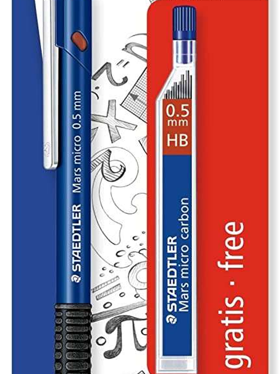 Staedtler Mars Micro Pack de 1 Portaminas 0.5mm + 1 Tubo de 12 Minas - Minas HB - Zona de Agarre de Goma 1