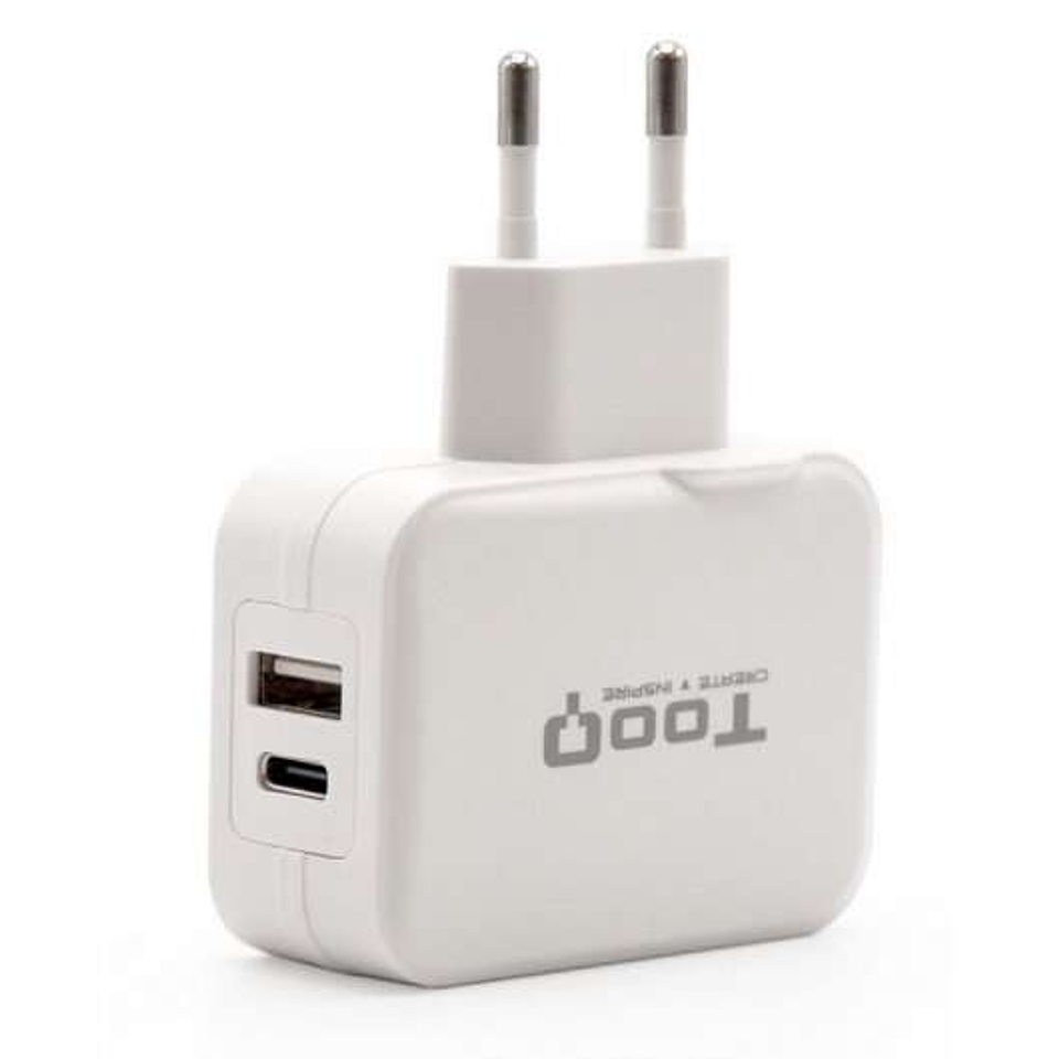 Tooq Cargador de Pared USB 2.0, USB-C - Color Blanco 1