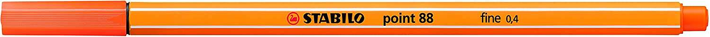 Stabilo Point 88 Rotulador de Punta Fina de Fibra - Trazo de 0.4 mm - Tinta con Base de Agua - Color Bermellon Palido 1
