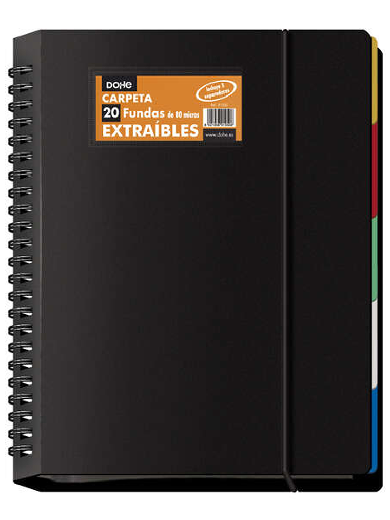 Dohe Carpetas con Fundas en Tamaño Din A4 - Tapa de Polipropileno Opaco - Fundas Transparentes Extraibles de 23 Perforaciones - Bolsa Individual 1