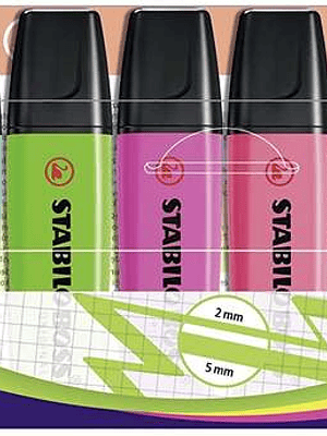 Stabilo Boss 70 Pack de 8 Marcadores Fluorescentes - Trazo entre 2 y 5mm - Recargable - Tinta con Base de Agua - Colores Surtidos