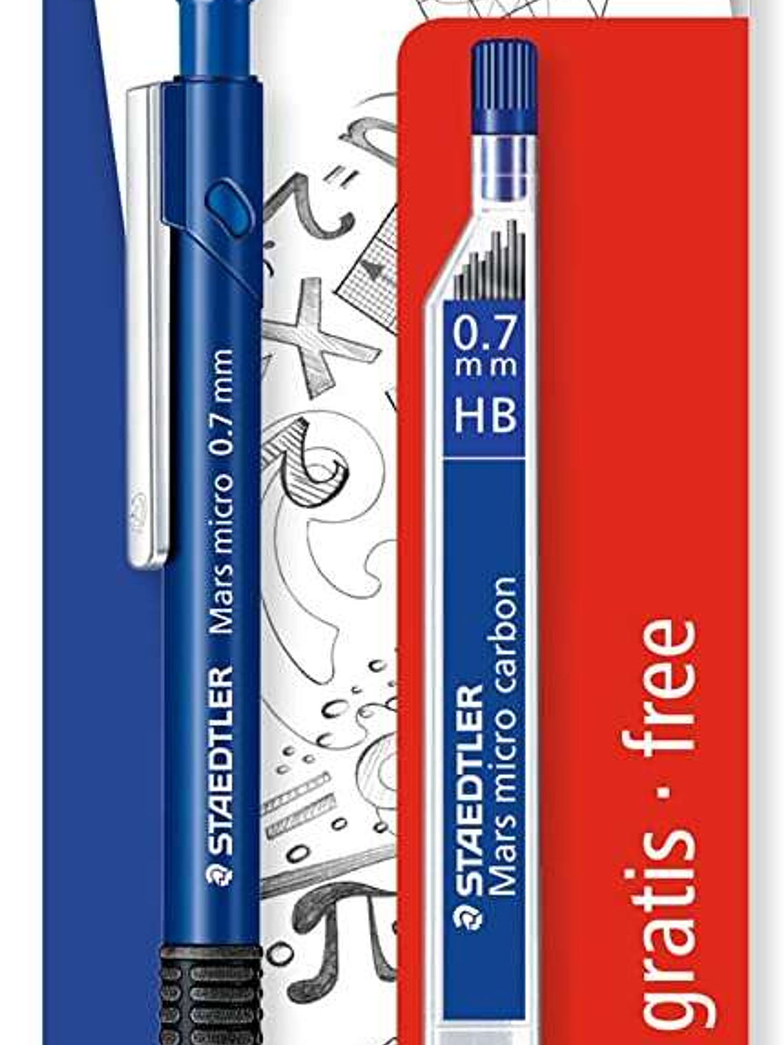 Staedtler Mars Micro Pack de 1 Portaminas 0.7mm + 1 Tubo de 12 Minas - Minas HB - Zona de Agarre de Goma 1