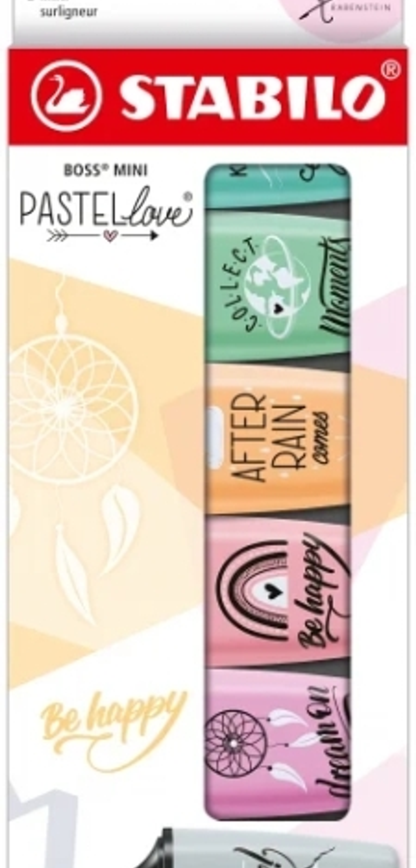 Stabilo Boss Mini Pastellove Pack de 6 Marcadores Fluorescentes - Trazo entre 2 y 5mm - Tinta con Base de Agua - Antisecado - Colores Rosa, Fucsia, Na 1