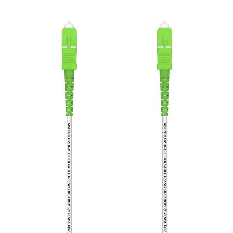 Aisens Cable Fibra Optica Latiguillo G657A2 3.0 9/125 SMF Simplex CPR Dca LSZH - SC/APC-SC/APC - 40M - Color Blanco