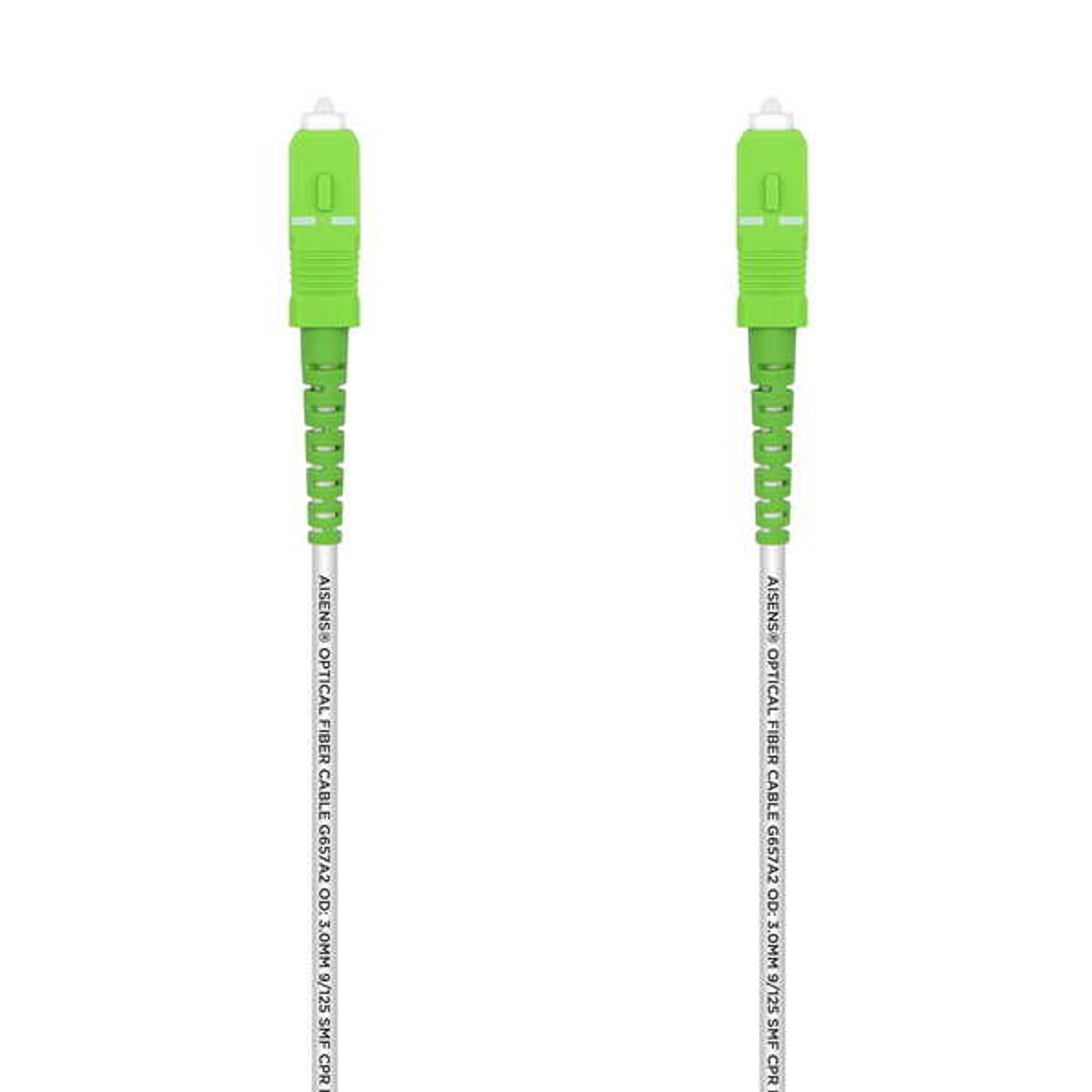 Aisens Cable Fibra Optica Latiguillo G657A2 3.0 9/125 SMF Simplex CPR Dca LSZH - SC/APC-SC/APC - 40M - Color Blanco 1