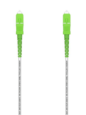 Aisens Cable Fibra Optica Latiguillo G657A2 3.0 9/125 SMF Simplex CPR Dca LSZH - SC/APC-SC/APC - 40M - Color Blanco