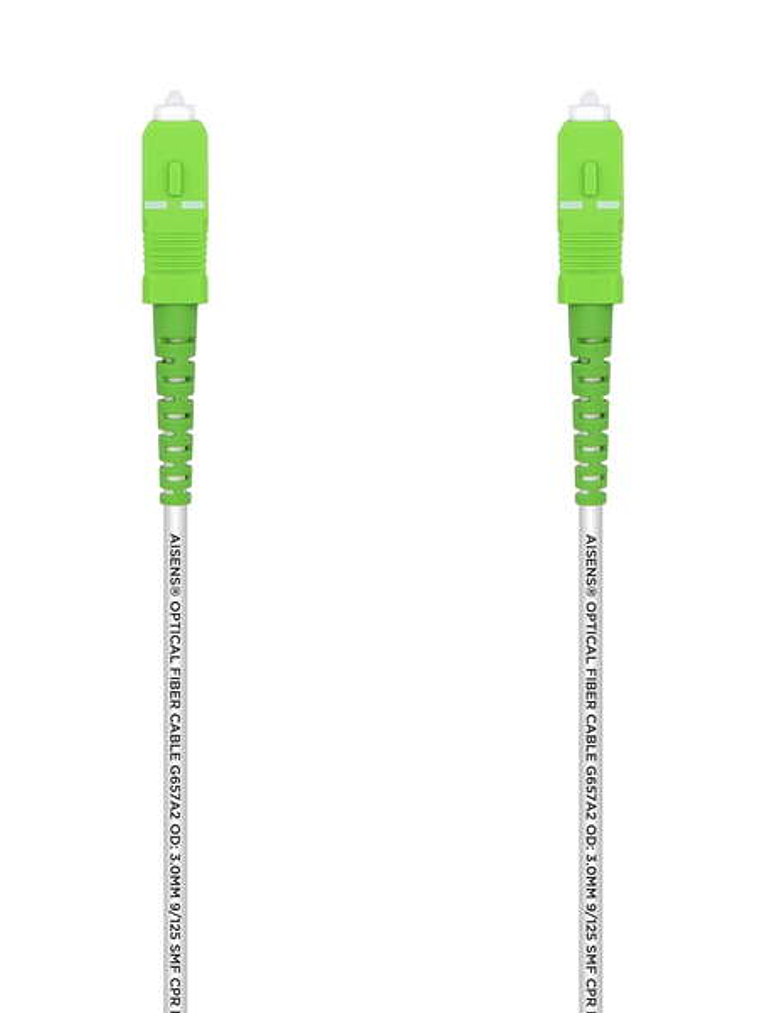 Aisens Cable Fibra Optica Latiguillo G657A2 3.0 9/125 SMF Simplex CPR Dca LSZH - SC/APC-SC/APC - 40M - Color Blanco 1
