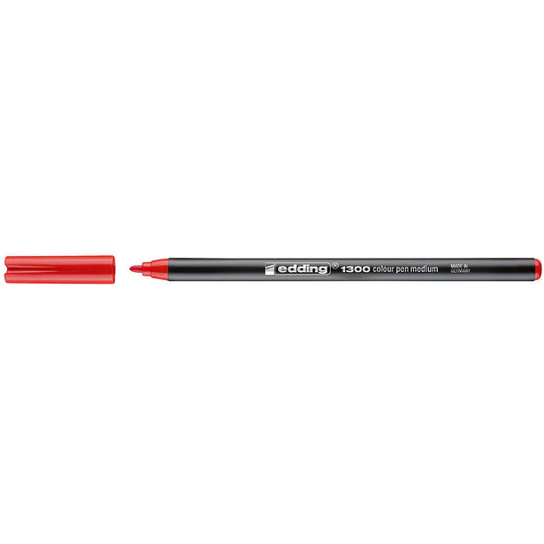 Edding 1300 Rotulador  - Punta Redonda - Trazo 2 mm. - Tinta con Base de Agua - Color Rojo