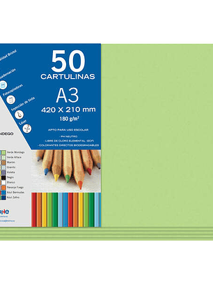 Dohe Cartulinas A3 - 50 Hojas - Ideal para Manualidades y Proyectos Escolares