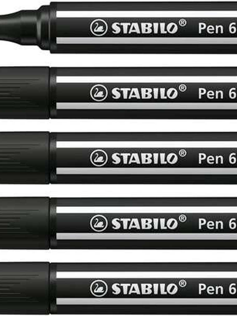 Stabilo Pen 68 MAX Rotulador - Punta de Fibra Biselada - Trazo entre 1-5mm aprox. - Tinta a Base de Agua - Color Negro 1