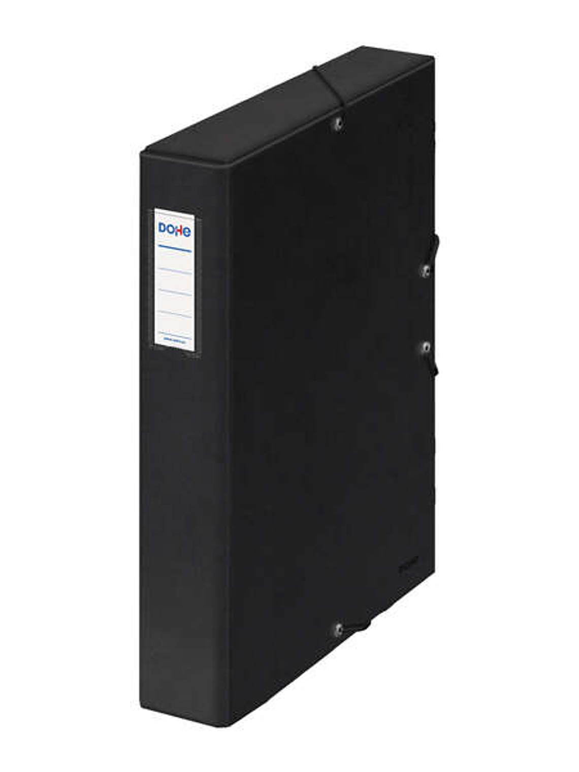 Dohe Caja para Proyectos Lomo 5cm - Carton Forrado con Papel Impreso y Plastificado - Cierre con Gomas - Color Negro 1