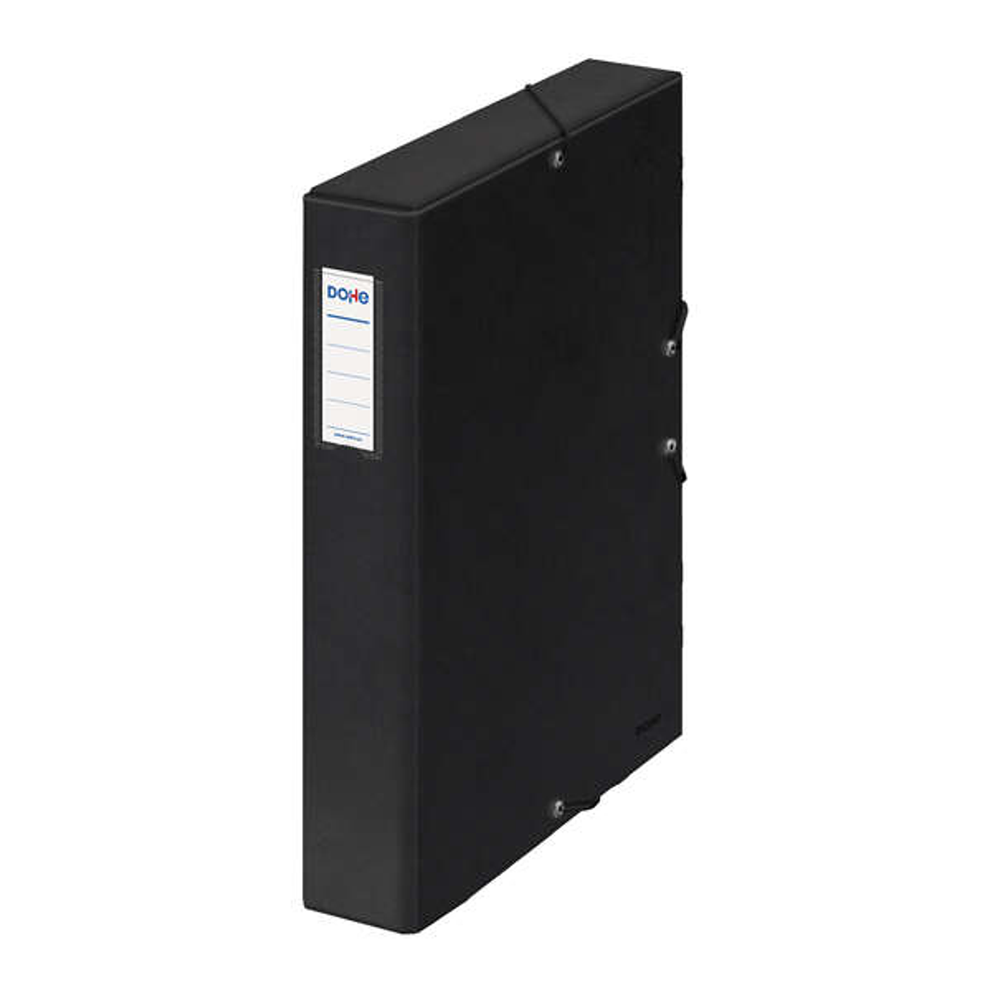 Dohe Caja para Proyectos Lomo 5cm - Carton Forrado con Papel Impreso y Plastificado - Cierre con Gomas - Color Negro 1