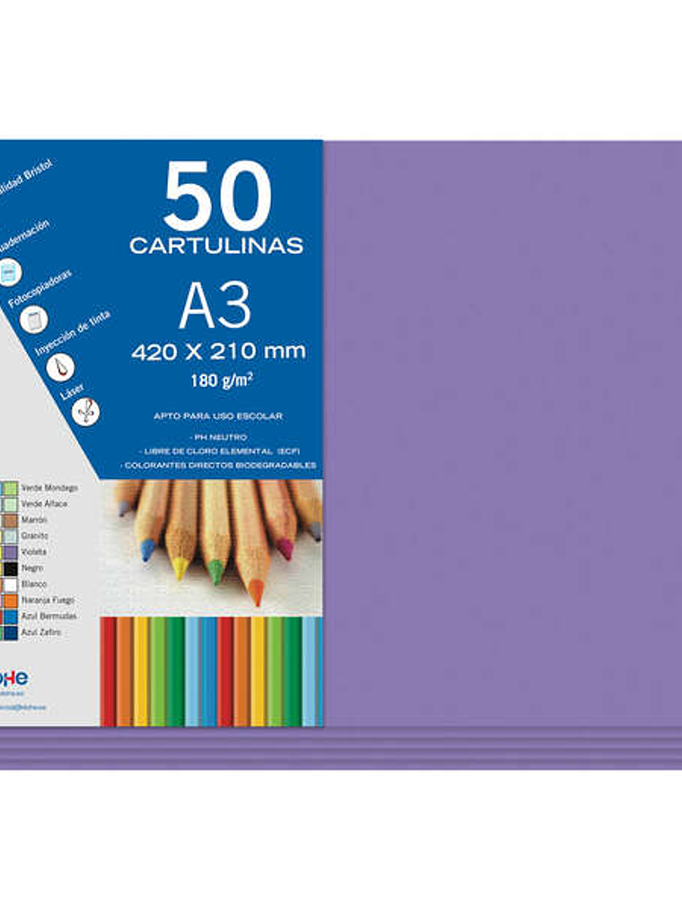 Dohe Paquete de 50 Hojas de Cartulinas A3 - Gramaje de 180g - Ideal para Manualidades y Proyectos Escolares 1