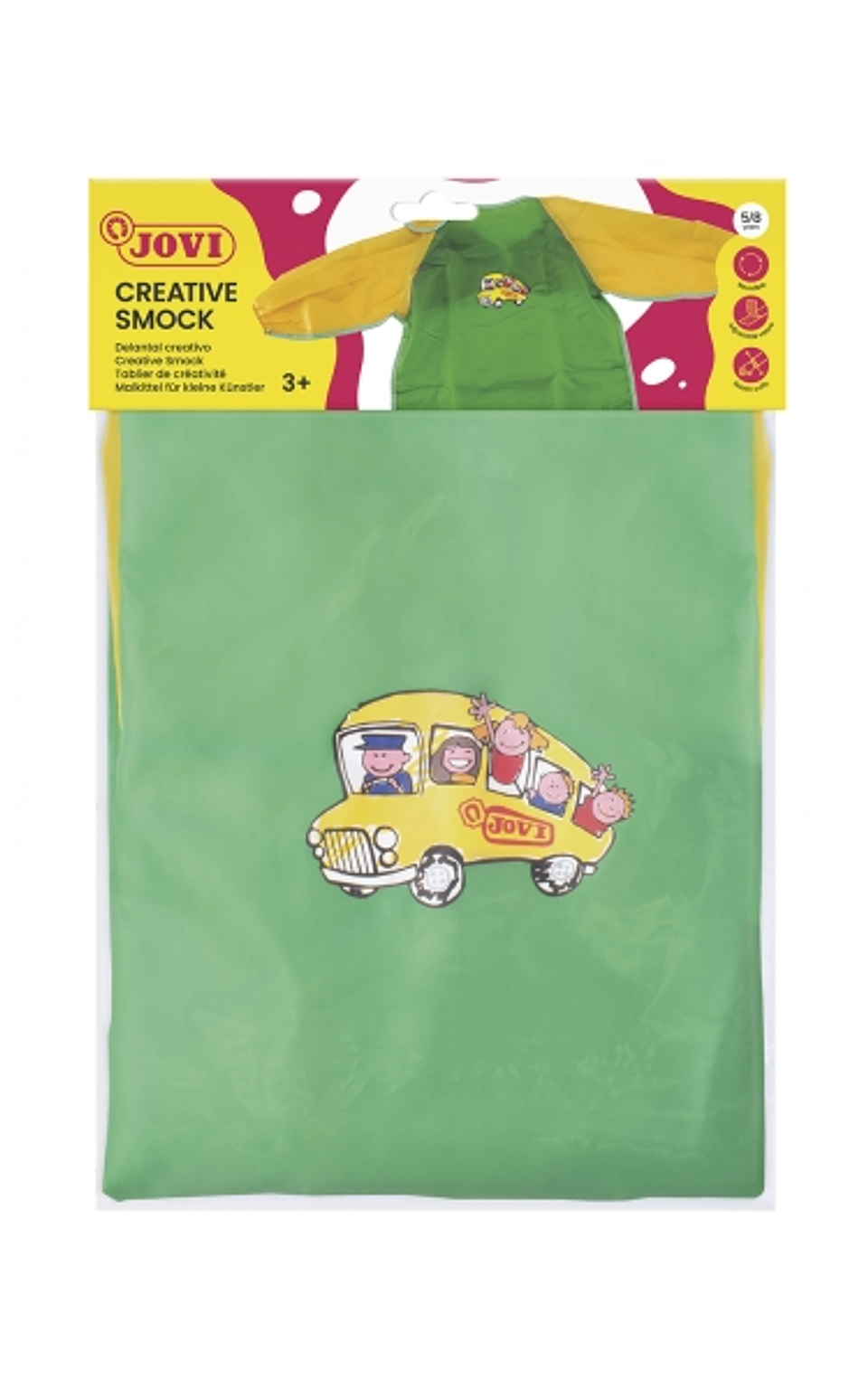 Jovi Delantal Infantil de 5 a 8 Años - Proteccion Contra Manchas - Puños Elasticos - Facil Adaptacion - Color Verde 1